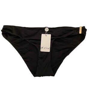 A.Che Embellished Side Hipster Bikini Bottoms in Black Sz. S NWT